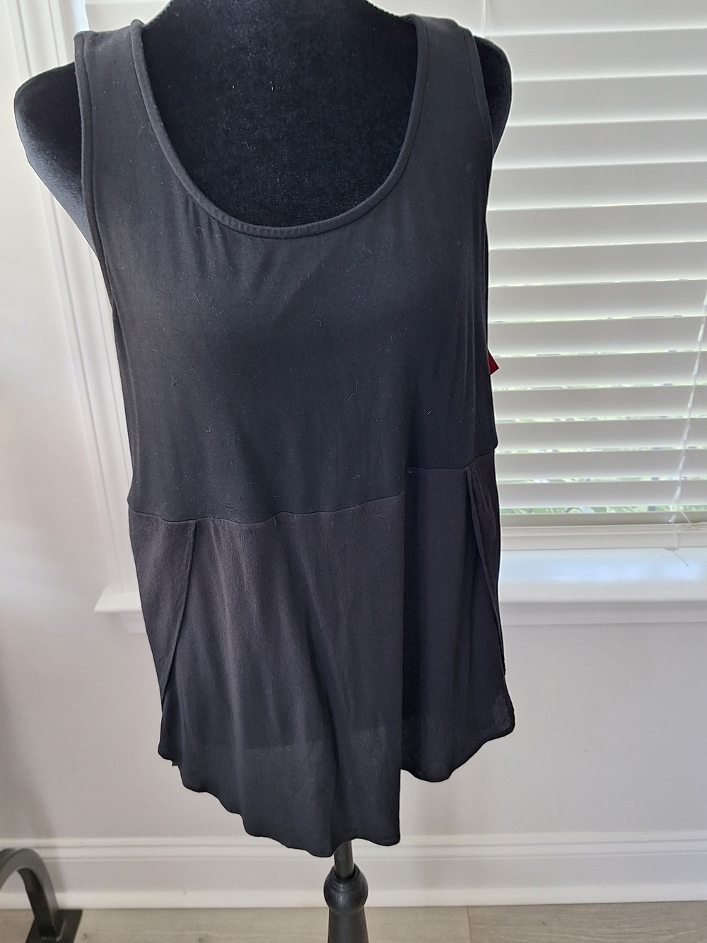 lovestitch Black Scoop Neck Layered Tank Top
